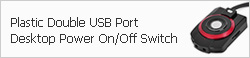 Plastic Double USB Port Desktop Power On/Off Switch + Mount Holder for PC Computer - Black (220V)