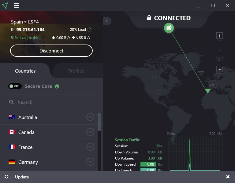 Connected to vpn