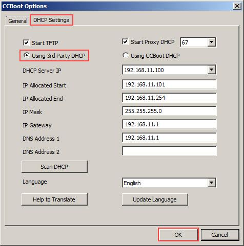 Select Using 3rd Party DHCP