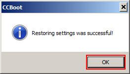 Restore successful