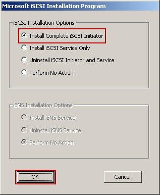 Microsoft ISCSI Installation Program