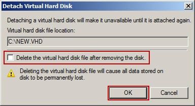 Detach Virtual Hard Disk