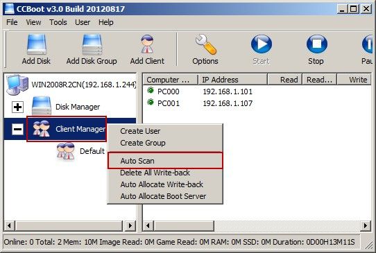 CCBoot used as a virtual disk