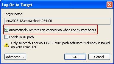 CCBoot used as a virtual disk