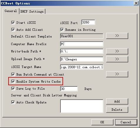 Enable System Write Cache