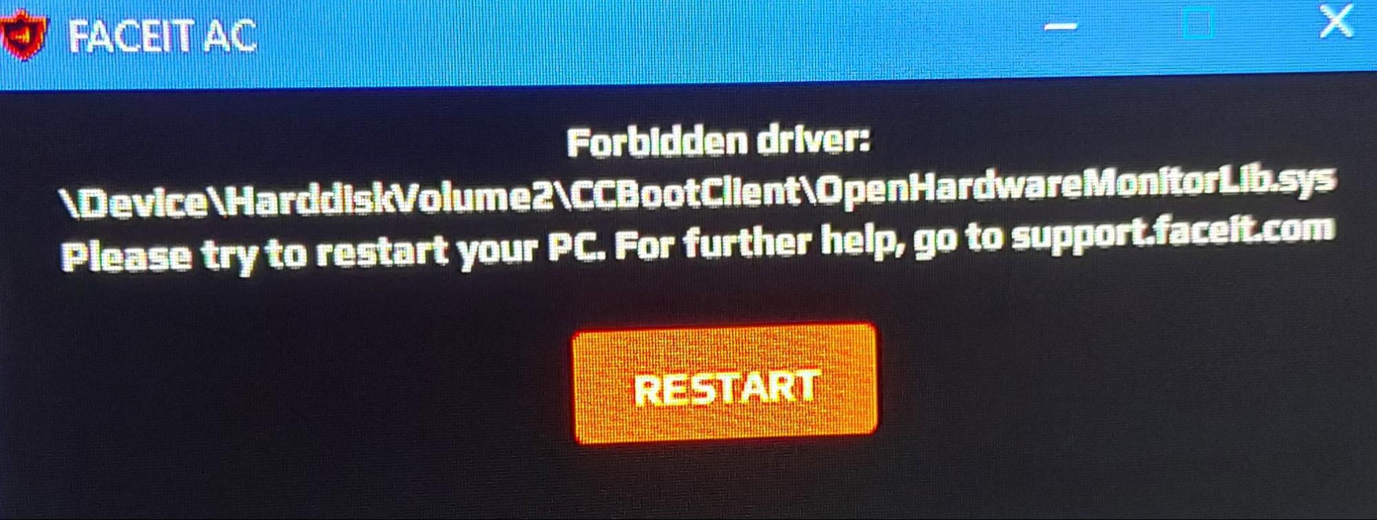 CCBoot wiki - How fix FACEIT