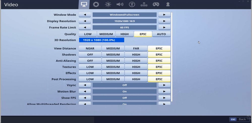 Fornite-fps-setting