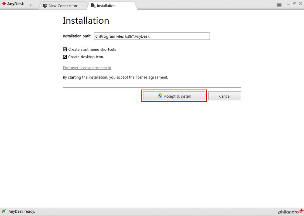 Anydesk installation