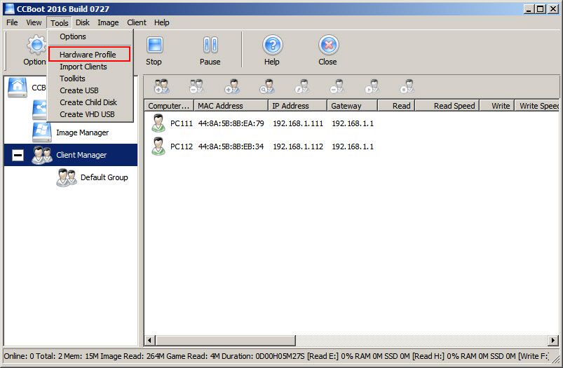 New hardware profile 1