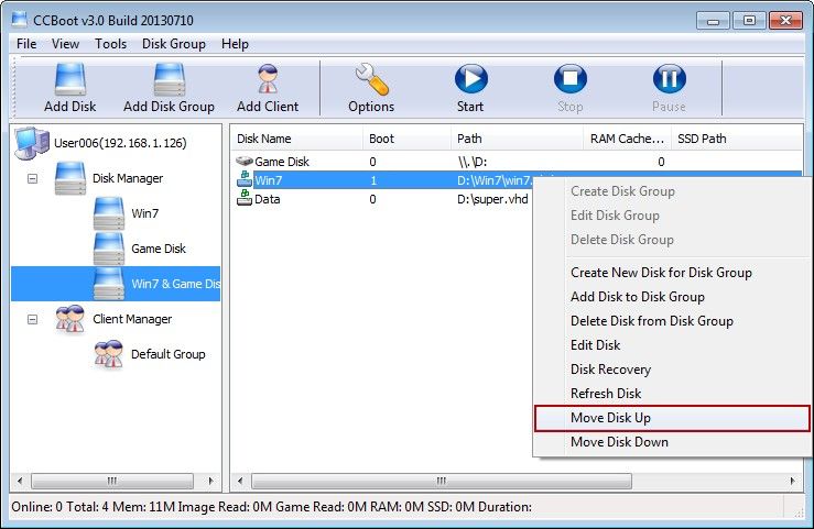 Move Disk Up