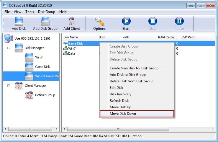Move Disk Down