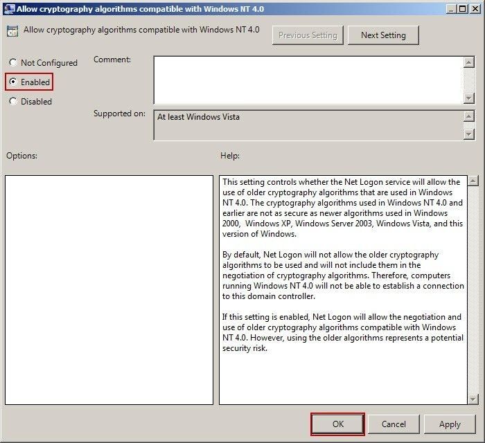 Allow Cryptography Algorithms Compatible with Windows NT 4.0