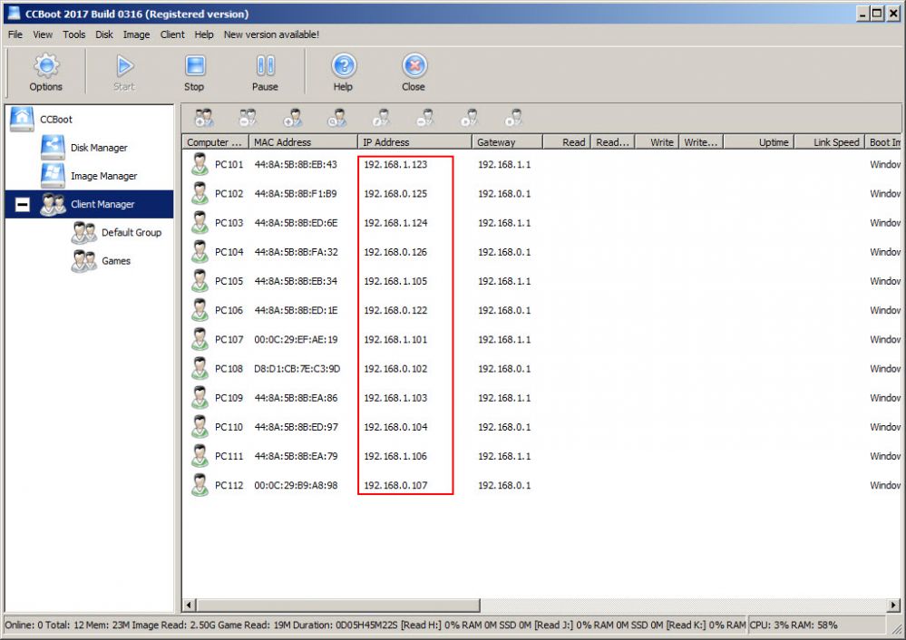 client ip addresses