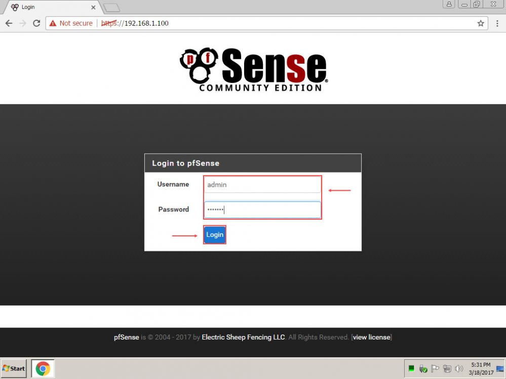 pfsense login