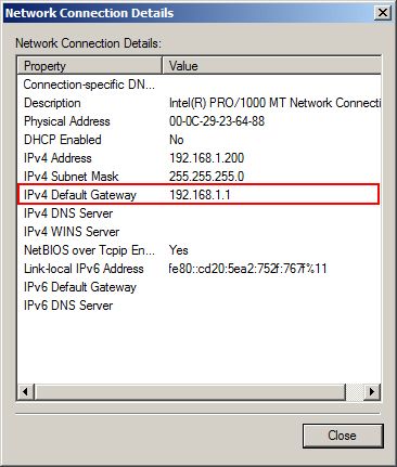 Server Gateway check