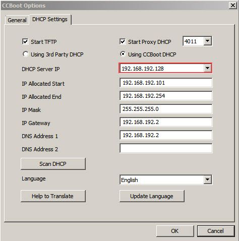 Select Boot Ip address