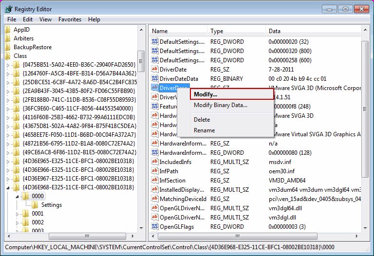 Modify DriverDesc Value