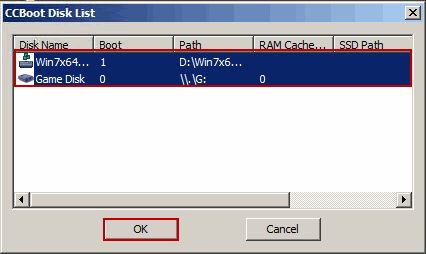 CCBoot Disk List