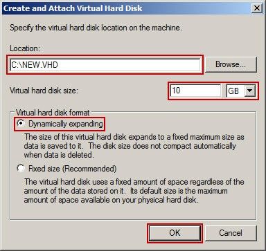 Create and Attach Virtual Hard Disk