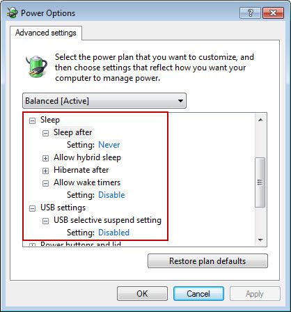Client Power Setting