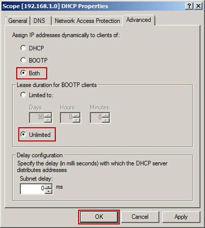 Scope DHCP Properties