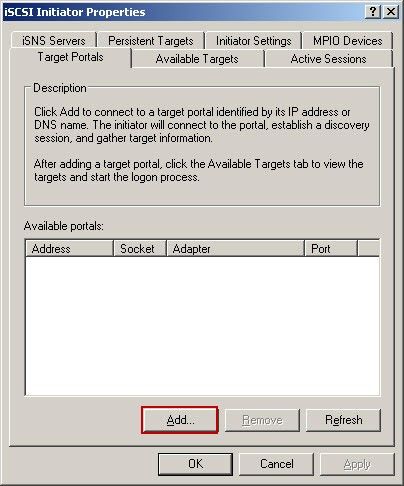 iSCSI Initiator Properties