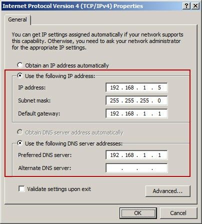 Internet Protocol Version 4 Properties