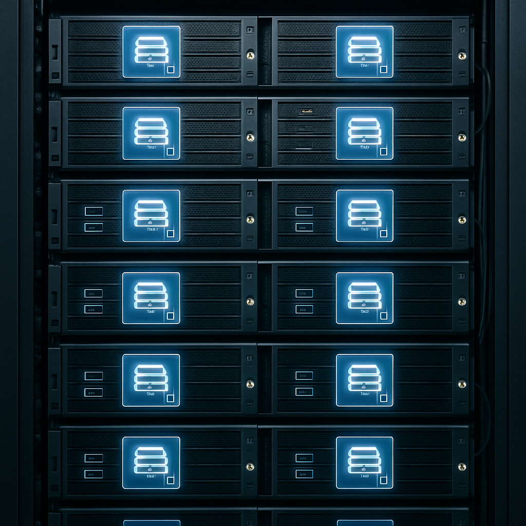 a data center rack highlighting the mass deployment of server images