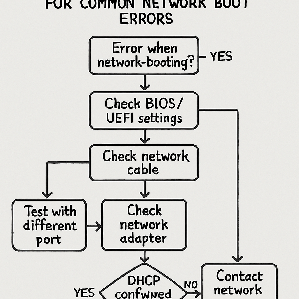 troubleshooting flow chart for common network boot errors