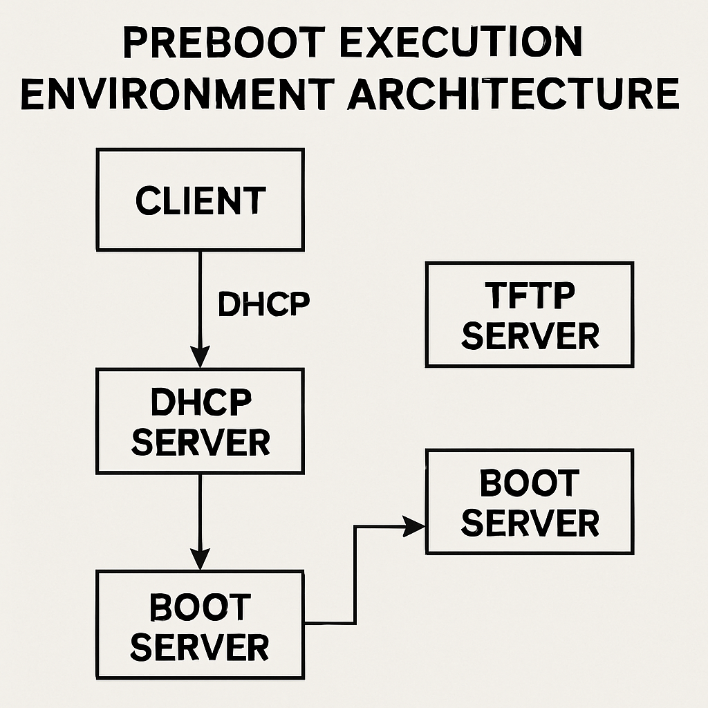 diagram showing the preboot execution environment architecture