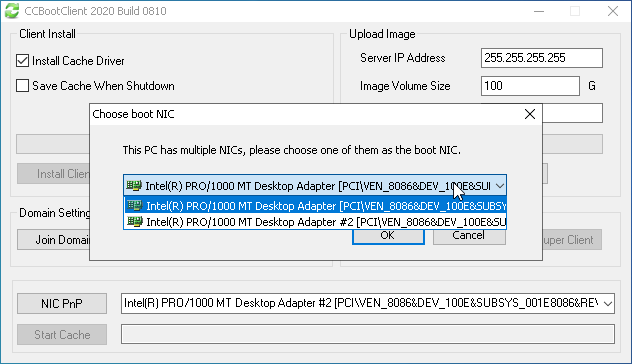 Create Client Image with Dual NICs