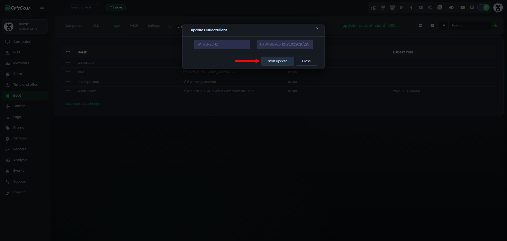 Update CCBoot client
