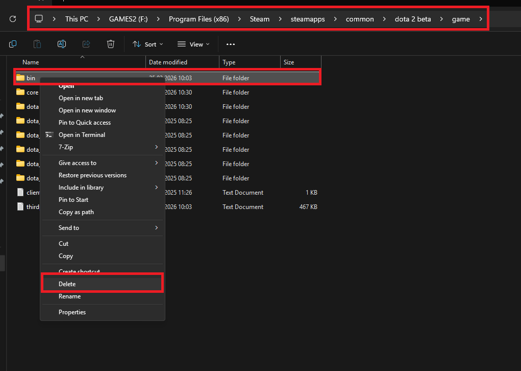 Dota2 missing game executable issue