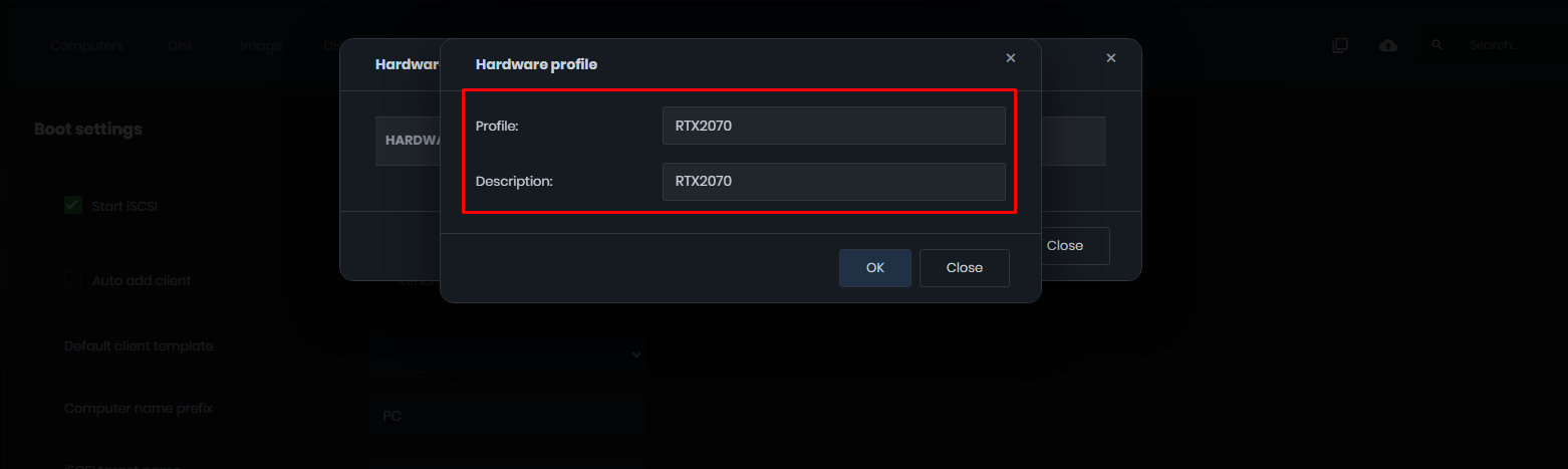 Hardware profile