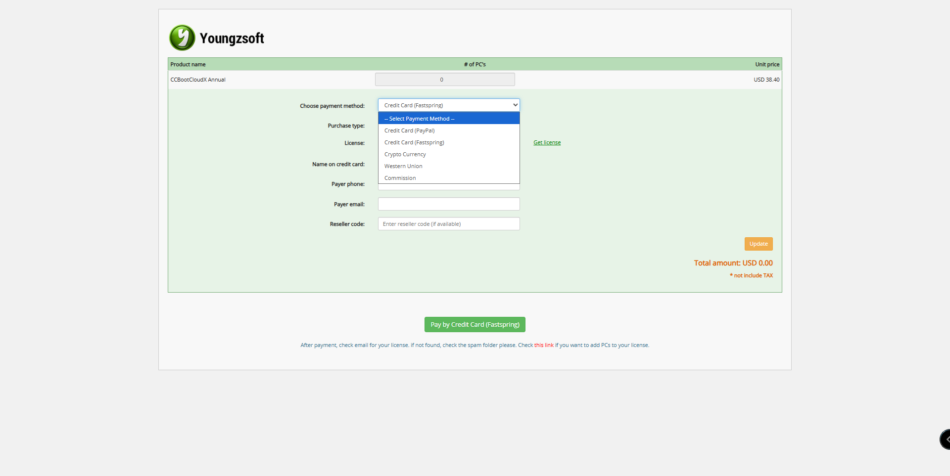 Payment methods