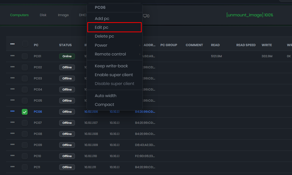 Hardware profile