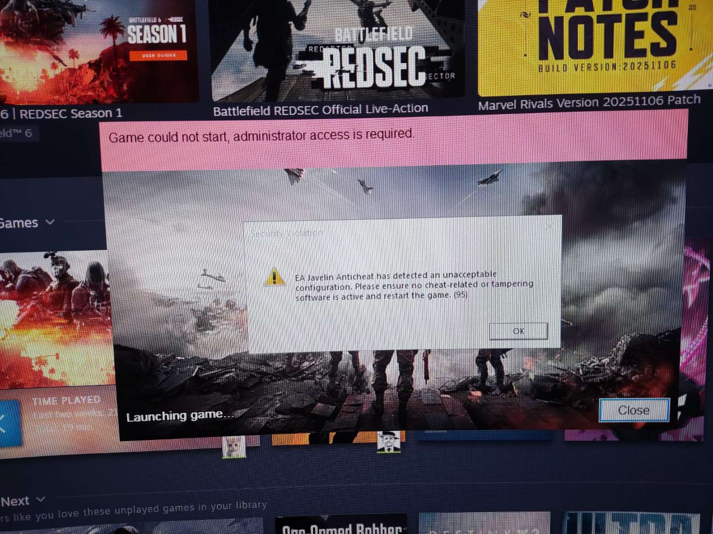 Anticheat error