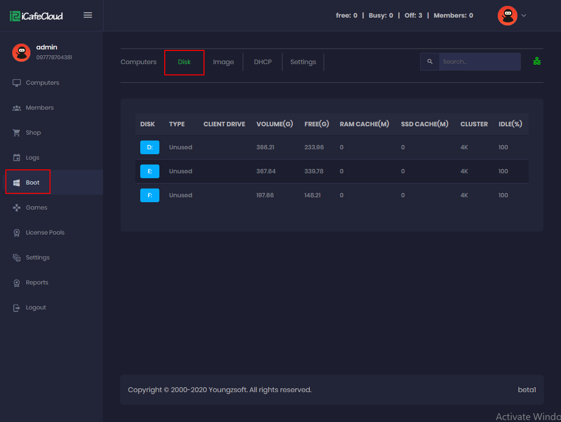 Configure disks