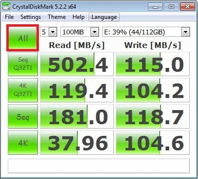 Disk cache settings