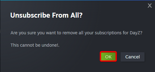 Unsubscribing from Mods