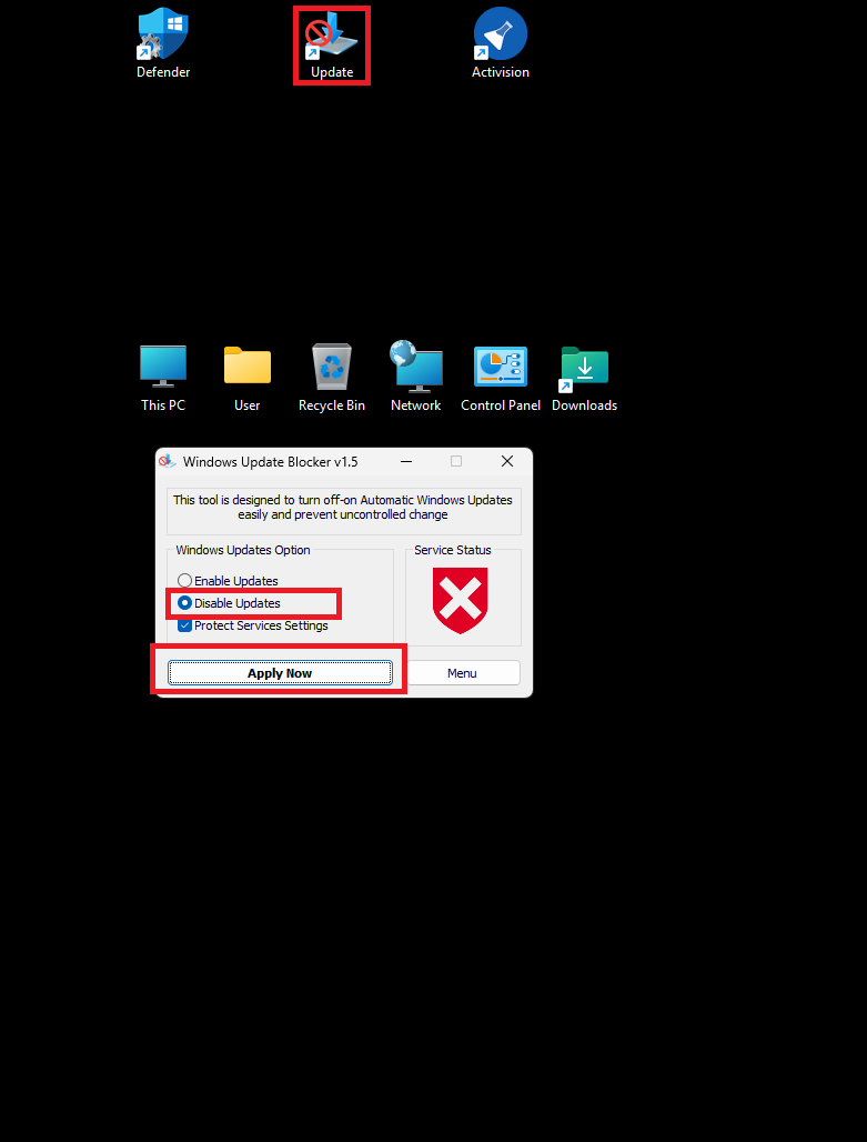 1 - Update windows directly