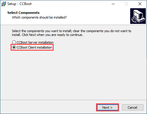 Install CCBoot Client