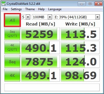 Disk cache settings