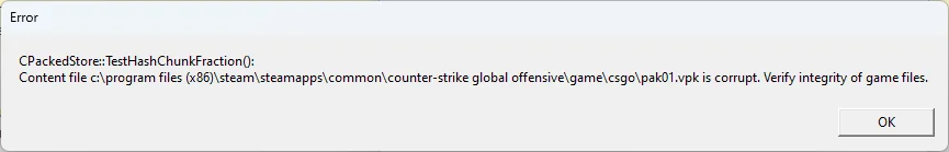 CS2 pak01.vpk error