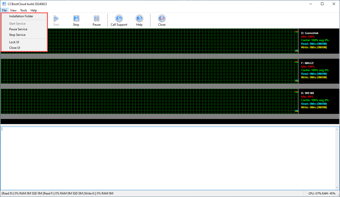 File menu