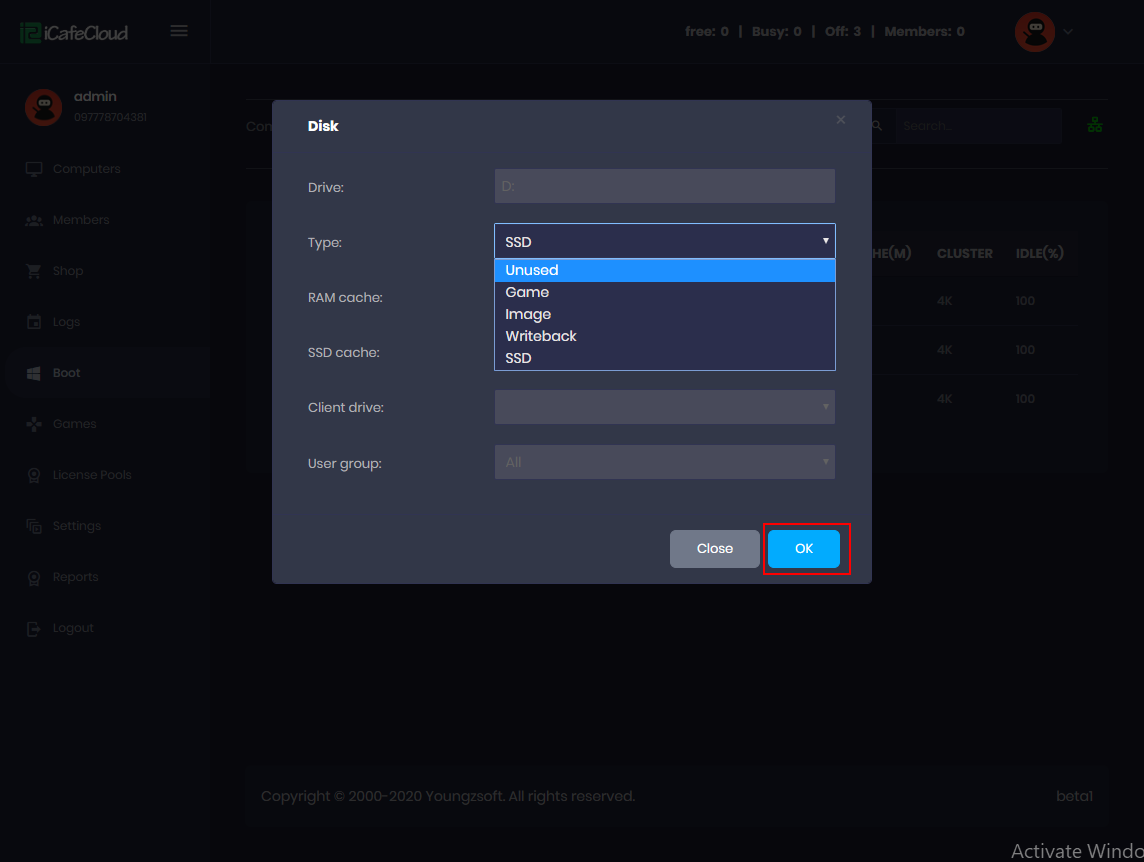 Configure disks