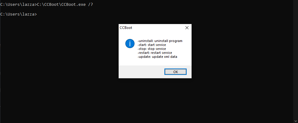 CCBootCloud command line